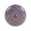 セラミックノブ 3個セット 陶器 アンティーク調 綺麗 フラワー ブルー DIY 直径4