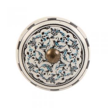 セラミックノブ 3個セット 陶器 アンティーク調 綺麗 フラワー ホワイト DIY 直径4