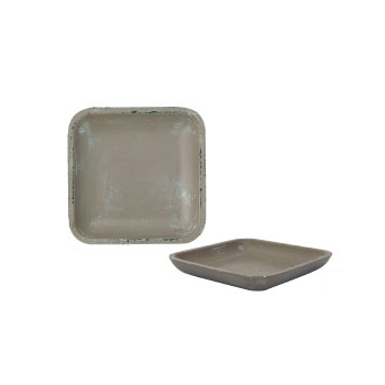 木製 テラスクエアプレート ブラウンS4枚セット ディスプレイ インテリア雑貨小物 収納 ナチュラル