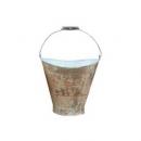 ブリキバケツL  2個セット 錆加工 ブラウン アンティーク ガーデニング ディスプレイヴィンテージ