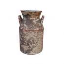 ブリキ ミルク缶 ブラウン グリーンポット ガーデニング ベランダ ディスプレイ ヴィンテージ