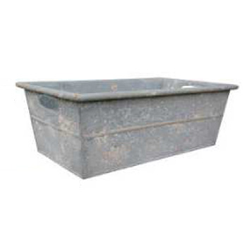 ブリキ コンテナ ガーデニング アンティーク ナチュラル グレー 植物 花壇 ディスプレイ ベランダ