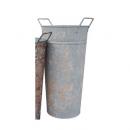 ブリキ グリーンポット ロングS 植木鉢アンティーク グレー ガーデニング おしゃれシャビー