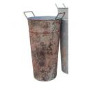 ブリキ グリーンポット ロングS 植木鉢アンティークブラウン ガーデニング おしゃれ 2個セット