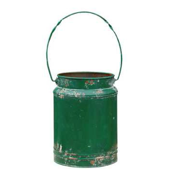グランハポットB バケツ ブリキ アンティーク ヴィンテージグリーン レトロ 取っ手 ガーデニング