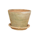 モスショートトムポット Mサイズ レッド2個セット ソーサー付 植木鉢 ガーデニング ナチュラル