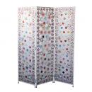 3連フラワ-ビーズパーテーションM/ついたて インテリア 衝立 間仕切り 目隠し スクリーン お洒落