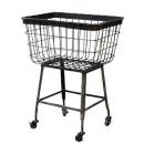 インダストリアルカート アイアンバスケット かご ブラック アンティーク調 ミッドセンチュリー