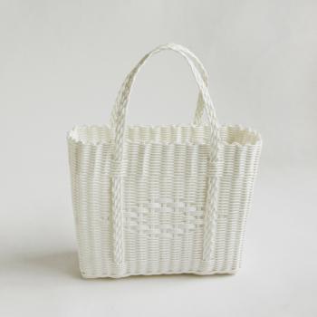 スクエア トートバッグ パニエ WH ポリプロピレン かごバッグ おしゃれ 防水 幅32