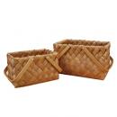 ブラウンノルディックバスケットA かご 北欧 アンティーク 持ち手付 おしゃれ 収納 SLセット