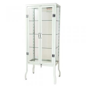 DR.CABINET (L) IVORY キャビネット ガラス シンプル おしゃれ 高162