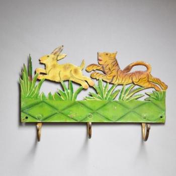 うさぎとトラのハンガー アンティーク調  おしゃれ 通販