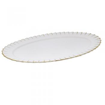 OVAL PLATE ''PLEATS DECOR'' M 2個セット 皿 ホワイト 幅30.5
