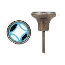 RESIN KNOB D アンティーク調 DIY ノブ ブルー アイアン おしゃれ 長さ6