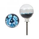 GLASS KNOB C アンティーク調 DIY ノブ レッド アイアン ガラス 長さ7.2