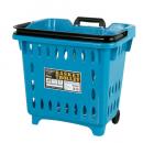 BASKET TROLLEY L.BLUE プラスチック カジュアル ブルー 収納 おしゃれ 幅47