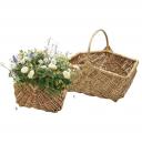 木製ガーデニングバスケット スクエアかご 収納 持ち手つき 2セット 通販