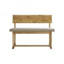 コロハ ベンチ NA/チェックBR 椅子 ナチュラル カフェ風 ファブリック パイン材 ブラウン