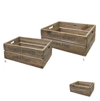 ウッドボックス 収納ボックス ガーデニング 大小2点セット 木製  通販