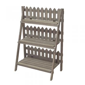 ウッドディスプレイラック 収納ラック 3段 アンティーク 庭 木製  通販