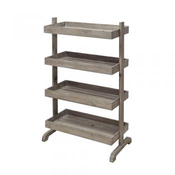 ウッドシェルフ ラック ディスプレイ 4段 ガーデニング 庭 木製  通販