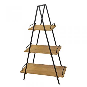 アイアンウッドシェルフ ラック ディスプレイ 棚 三角 3段  通販