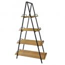 アイアンウッドシェルフ ラック ディスプレイ 棚 三角 4段  通販