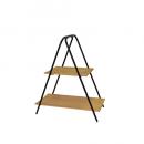 アイアンウッドミニシェルフ ラック ディスプレイ 棚 三角 2段  通販