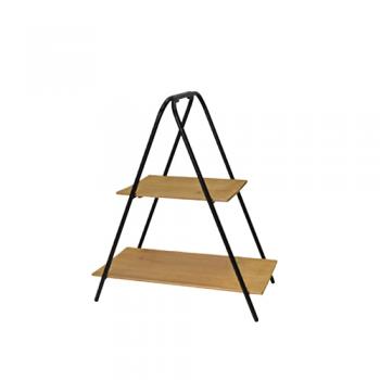 アイアンウッドミニシェルフ ラック ディスプレイ 棚 三角 2段  通販