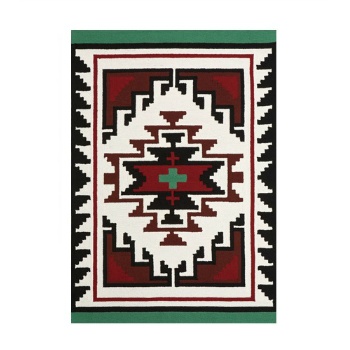 ラグ カーペット アメリカン ビンテージ アクセント ポリエステル Lサイズ グリーン