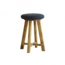 マートル スツール NA/ドットNV 椅子 北欧 かわいい 丸型 ウッド ファブリック ネイビー