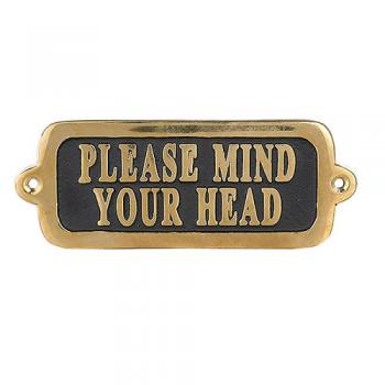 BRASS SIGN PLEASE MIND YOUR HEAD T2 サインプレート 幅14.3