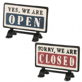 REVERSIBLE SIGN STAND OPEN サインスタンド アンティーク調 幅15.5