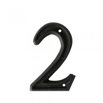 METAL LETTER 105 ''2'' アルファベットオブジェ アルミ ブラック 高さ10.5