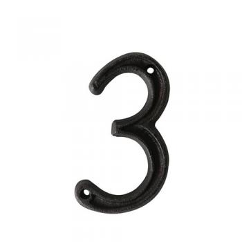 METAL LETTER 105 ''3'' アルファベットオブジェ アルミ ブラック 高さ10.5