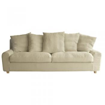 ヌガーソファ 3P IV ホワイト アイボリー 座り心地の良い ファブリック シャビー おしゃれ