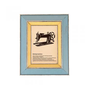 BIBLION FRAME B フレーム アンティーク調 木製 ブルー おしゃれ 高さ19.5