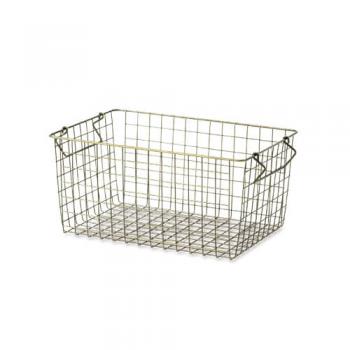 アイアンバスケット ゴールド 大 スタッキング かご 収納 キッチン 通販