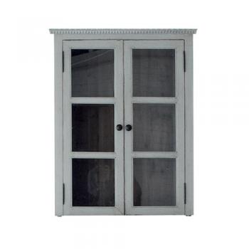 ガトー ガラス 上台 W80 GY グレー 棚 木製 おしゃれ シャビー アンティーク調 収納