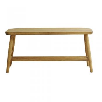 ニル ベンチ NA ナチュラル 2人掛け 北欧 シンプル 椅子 棚付き 足元収納 木製