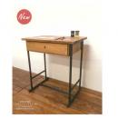 I&W ドロワーデスク BR 引出 ナチュラル 机 ウッド ブラック おしゃれ シンプル パイプ