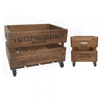 オールドパインキャスターボックスL ウッド ヴィンテージ調 収納 おしゃれ ディスプレイ 箱 BOX