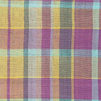 MULTI CLOTH AR コットン インド綿 イエロー チェック ナチュラル クロス 幅150