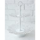 スチールレース・ツーティアトレイ 2個セット シャビー ホワイト 小物入れ ディスプレイ スチール