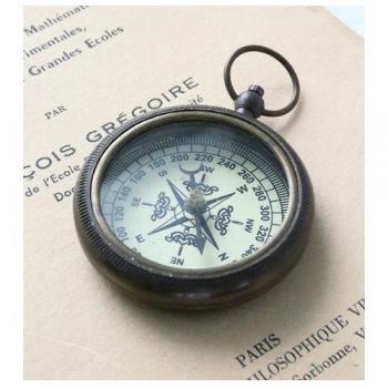 ブラスポケットコンパス 2個セット コンパス かわいい ステーショナリー アンティーク調 おしゃれ