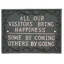 グリーテッド・サインプレート 4個セット サインボード 壁掛け ウォールデコ アンティーク調 挨拶