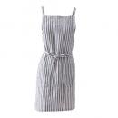 ストライプエプロン ブラック リネン ナチュラル 料理 キッチン 通販