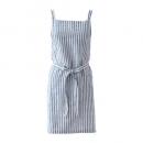 ストライプエプロン ブルー リネン ナチュラル 料理 キッチン 通販