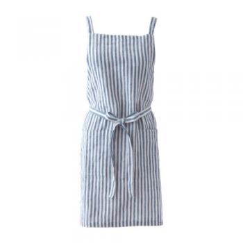ストライプエプロン ブルー リネン ナチュラル 料理 キッチン 通販