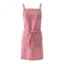 チェック柄エプロン レッド リネン ナチュラル 料理 キッチン 通販